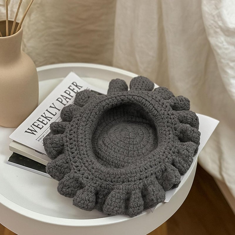 Ahouws Crochet Bucket Hat Women Trendy Knit Floppy Cap Cute Boho Handmade Beanies Outdoor Boho Travel Fishing Hat - Image 5